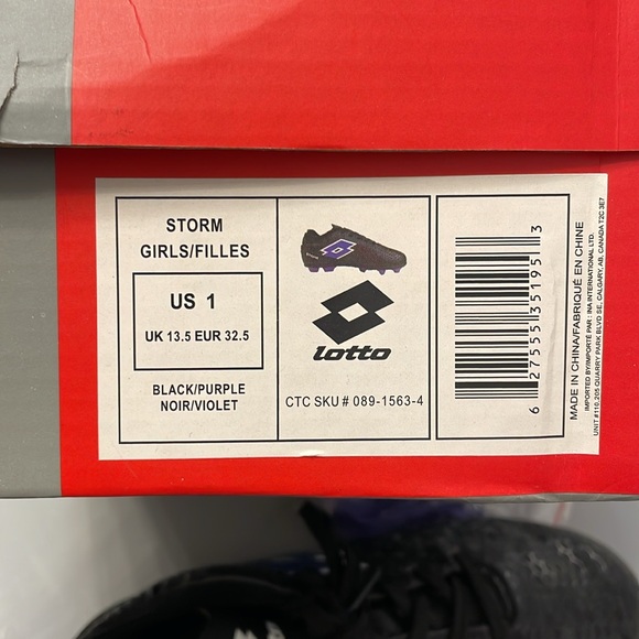 Girls Lotto Storm soccer cleats size 1 - Picture 10 of 10